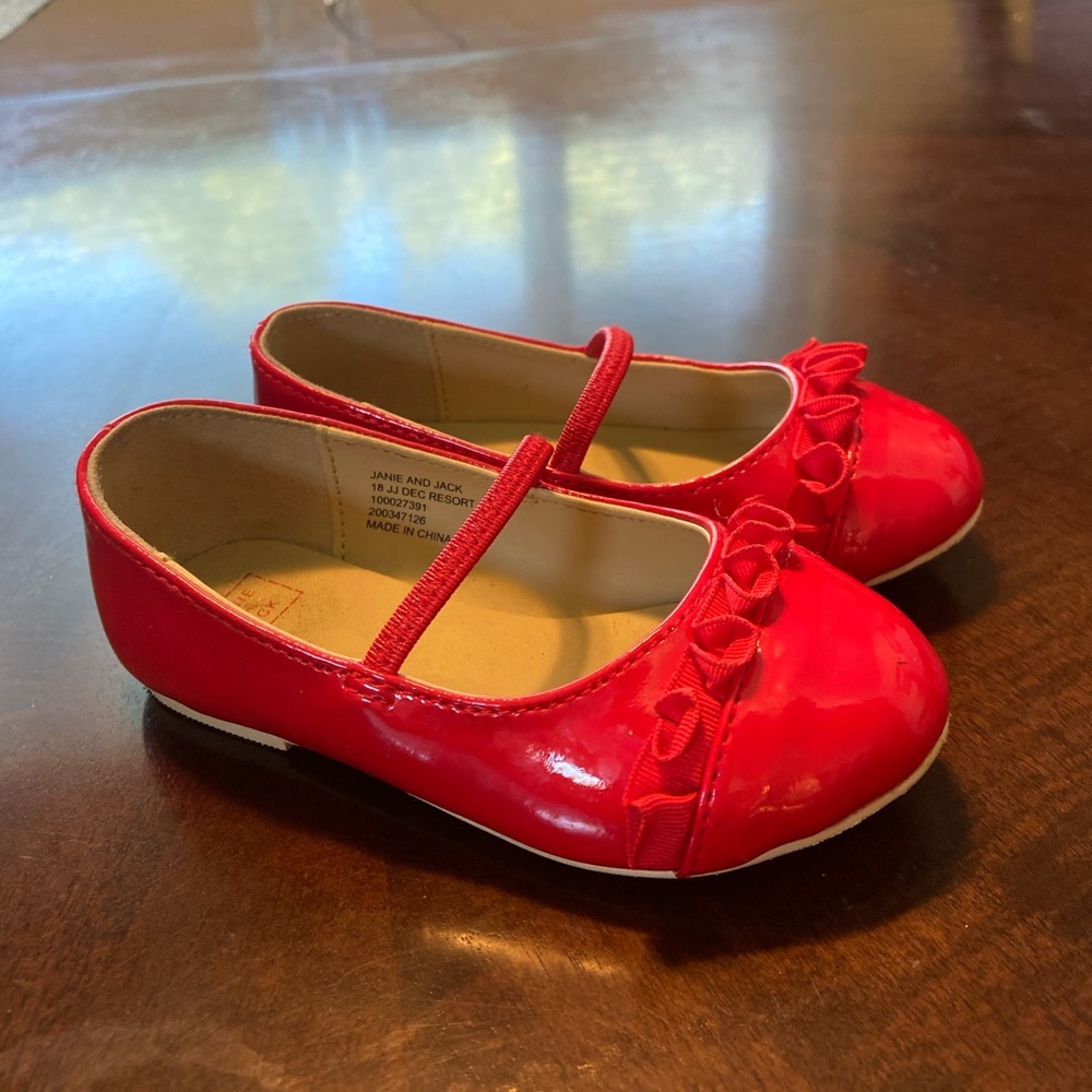 Janie & Jack Size 7 Girls dress Shoes - Red